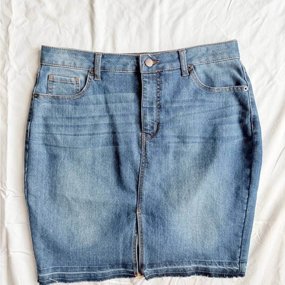 Faded Glory Blue Denim Pencil Skirt